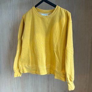 TNA Aritzia Mustard Yellow Crew Neck Sweatshirt